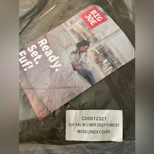 Big Joe Fuf Replacement Cover w Liner - XXL Deep Forest Moss Green Lenox